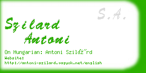 szilard antoni business card